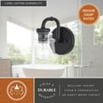 thumbnail image 5 of Toledo 1 Light Black Industrial Bathroom Vanity Fixture Clear Glass, 5 of 11