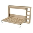 thumbnail image 6 of Full Size Murphy Bed with Storage Bookshelf, Farmhouse Murphy Cabinet with Foldable Panel, Space Saving Wall Bed Chest Bed for Guest Bedroom, Office, Natural, 6 of 8