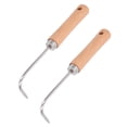thumbnail image 4 of 2Pcs Bonsai Root Hook Stainless Steel Gardening Digging Tools with Wooden Handle 1 Claw 240mm, 4 of 9