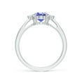 thumbnail image 2 of ANGARA Natural Tapered Shank 1.25 ct Tanzanite Ring with Diamond Accents in 14K White Gold for Women (Size-8x6mm) | December Birthstone, Anniversary, Jewelry Gift for Women | Natural Tanzanite Ring, 2 of 9