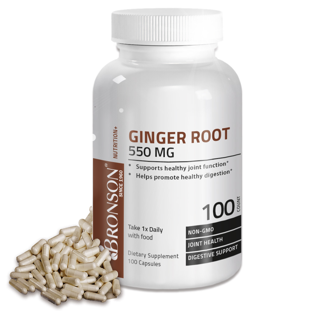 Bronson Ginger Root 550 mg, 100 Capsules
