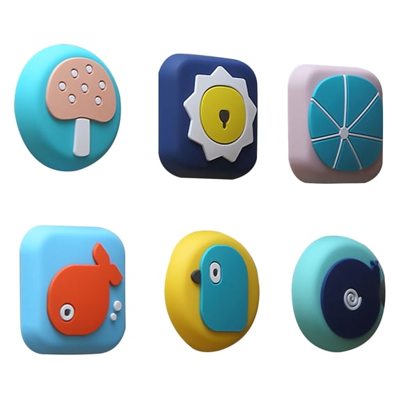 Pretyzoom 6pcs Cute Cartoon Silicone Door Handle Bumpers Wall Protectors for Collision Prevention Home Safety