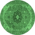 thumbnail image 1 of Ahgly Company Indoor Round Medallion Emerald Green Traditional Area Rugs, 8' Round, 1 of 4