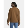 thumbnail image 3 of Time and Tru Women's Half Zip Fleece Sweatshirt, Sizes XS-XXXL, 3 of 5