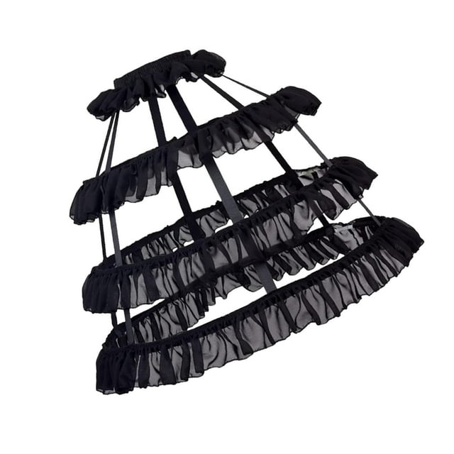 Enagua para mujer Strade Fareast Limited falda de volantes en capas color negro