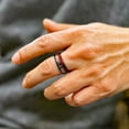thumbnail image 4 of Tungsten Carbide Rings for Men Wedding Bands for Him 8mm Black Clockwork Gears & Red Wire, 4 of 5