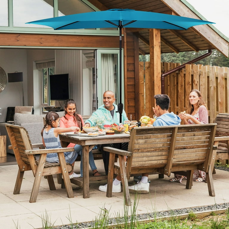 6 piece patio set with umbrella folding Pellebant 6 Piece Patio Set with Table, Umbrella and 4 Folding Chairs