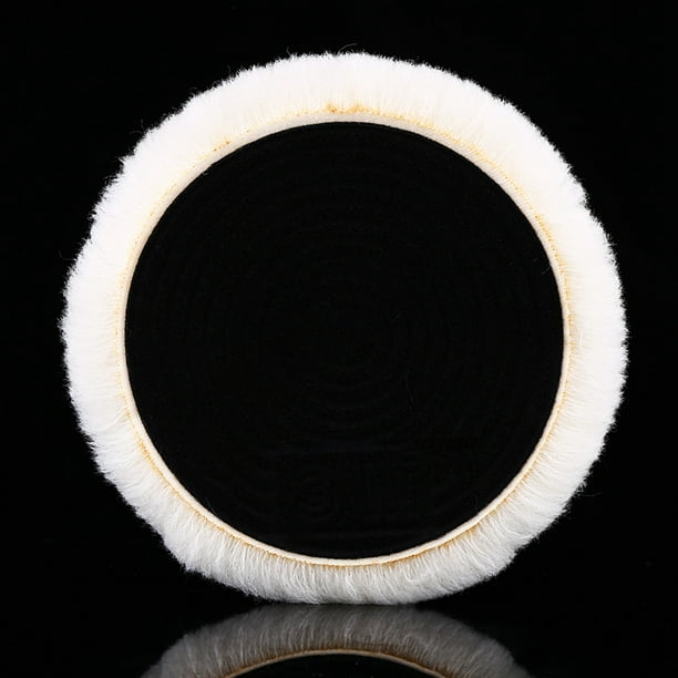 Kimiss 1 Piela de almohadilla para pulir de lana, almohadilla para pulir de lana, almohadilla de encerado para pulir y pulir de lana blanca para pulidor de automóviles, 3 "4" 5