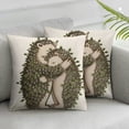 thumbnail image 3 of Acheng Cute Animal Throw Pillow Cases Home Decorative Hedgehog Hug Each Other Sweet Pillow Cover Super Soft Square Pillowcase Friends Lover Couple Gifts,Set of 2 White(Two Sides Print) 18x18in, 3 of 7