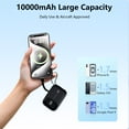 thumbnail image 4 of Yoobao Mini Power Bank PD20W Fast Charging with LED Display, 10000mAh Portable Charger with Built-in Cables, 3 Outputs 1 Input Battery Pack Compatible with iPhone 16 15 Samsung iPad, Black, 4 of 8