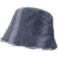 thumbnail image 5 of CoCopeaunts Denim Bucket Hats Irregular Foldable Men Fisherman Hat Unisex Fashion Frayed Brim Summer Travel Bucket Cap for Women, 5 of 8