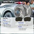 thumbnail image 3 of AutoShack Front Brake Rotors & Ceramic Pads for Chevrolet & Pontiac, Cavalier 1992-2002 Sunfire 1995-2005 Grand Am 1990-1998, FWD L4 2.2L 2.3L 2.4L 2.5L V6 3.1L 3.3L - 10.2" (259 mm), 5-Lug, 3 of 5