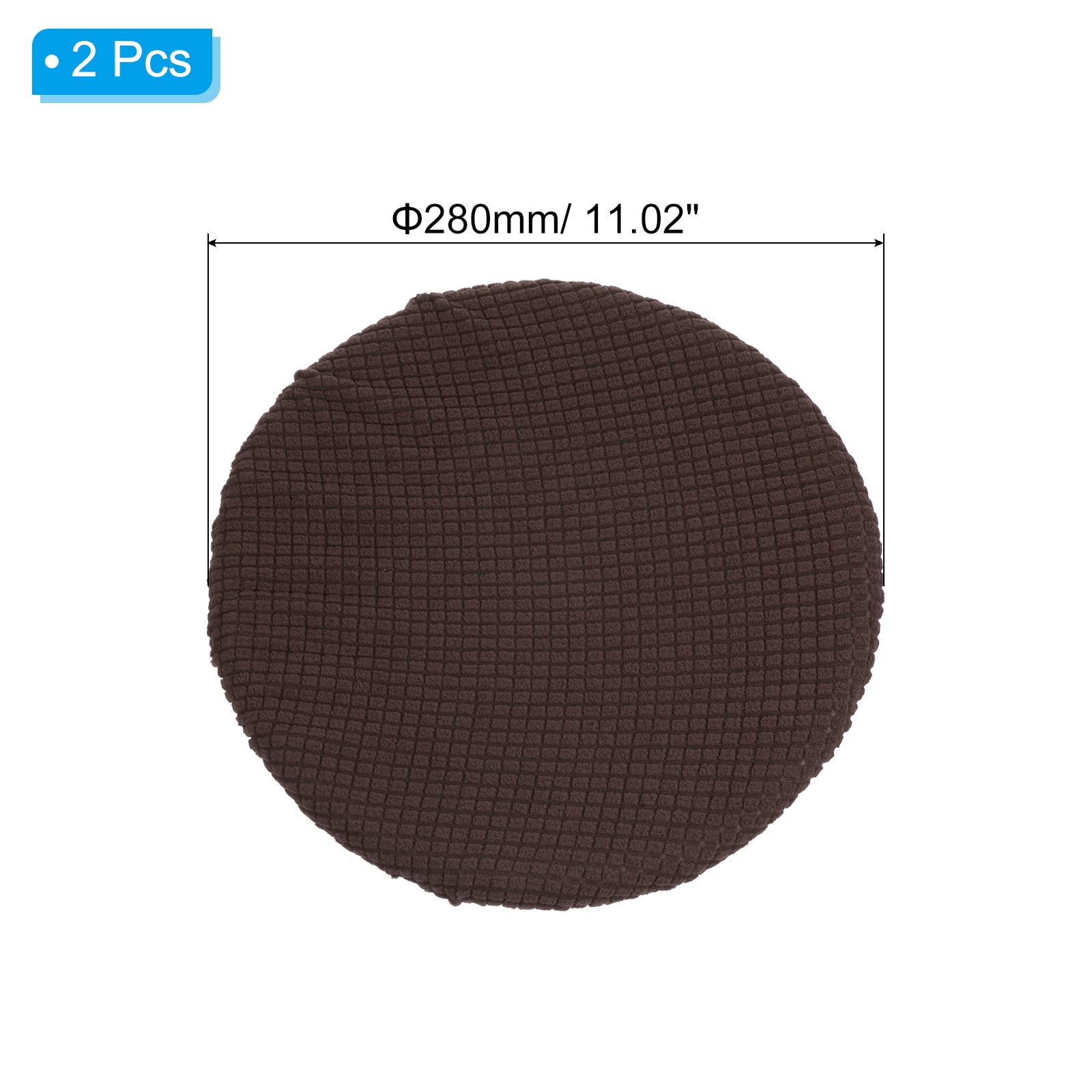 Unique Bargains 11 Inches Round Bar Stool Cover Washable Elastic Cushion Cover Brown