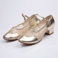 thumbnail image 3 of Aayomet Pumps Shoes Women Women's Middle Heel Mesh Buckle Latin Dance Shoes Single Shoe Dance Shoes,Gold 7, 3 of 4