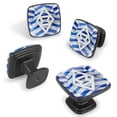 thumbnail image 2 of 4 Pcs Cabinet Handle Drawer Pulls Blue and White Geometry Knobs with Screws Square Furniture Office Cabinet Knob Decoration, 2 of 7