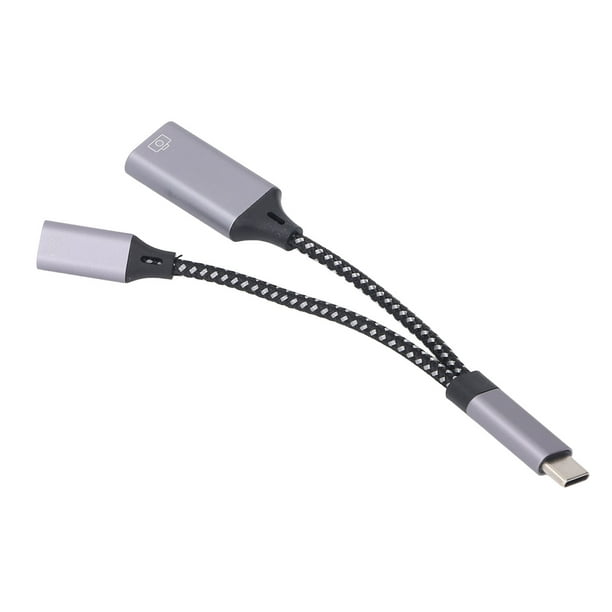 Divisor USB C OTG, Transmisión Estable Cable OTG Tipo C De aleación De Aluminio Carga Rápida Para Computadora Teléfono Tableta