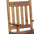 thumbnail image 2 of Rocking Chair with Slatted Design Back and Seat Brown, 2 of 5