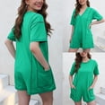 thumbnail image 2 of Hot Shot Tee Rompers for Women Summer Casual Oversized Athletic Contrast Stitching Jumpsuits, 2 of 7