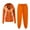 Orange, variant on CFLVAEK Two Piece Sweatsuits for Women Zip Up Long Sleeve Hoodies High Drawstring Waisted Jogger Pants Outfits Sets Solid Color Fall Tracksuits wtih Pockets Orange XL