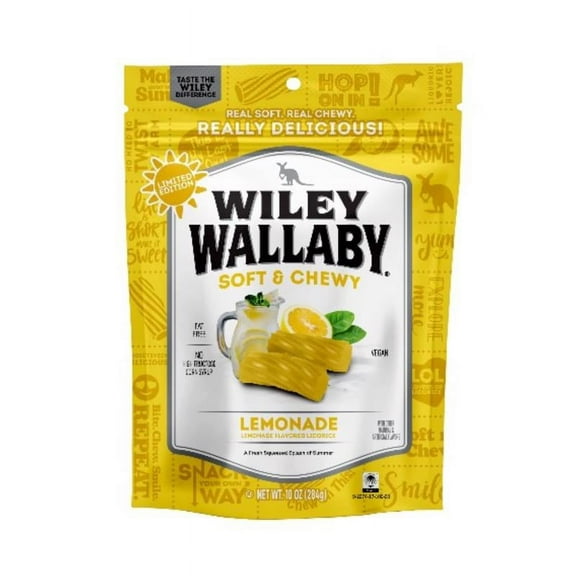Kennys Candy & Confections 131829 10 oz Lemonade Licorice Wiley Wallaby - Pack of 10