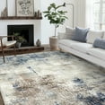 thumbnail image 3 of DEORAB 3X5 Area Rugs for Living Room, Large Modern Machine Washable Vintage Rugs Distressed Abstract Print Blue Throw Rug for Bedroom Aesthetic, Non Slip Ultra-thin Carpet with Gripper, 3 of 7