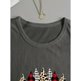 thumbnail image 4 of Women's Christmas Graphic Print Long Sleeve Crew Neck T-Shirt - Leopard & Plaid Holiday Design with Merry Christmas Text, Cozy Casual Winter Top for Autumn & Winte, 4 of 8