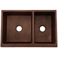 thumbnail image 5 of Novatto TCK-005AN Farmhouse 60/40 Split Copper Kitchen Sink, Antique, 5 of 6