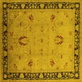 thumbnail image 1 of Ahgly Company Machine Washable Indoor Square Oriental Yellow Industrial Area Rugs, 7' Square, 1 of 4