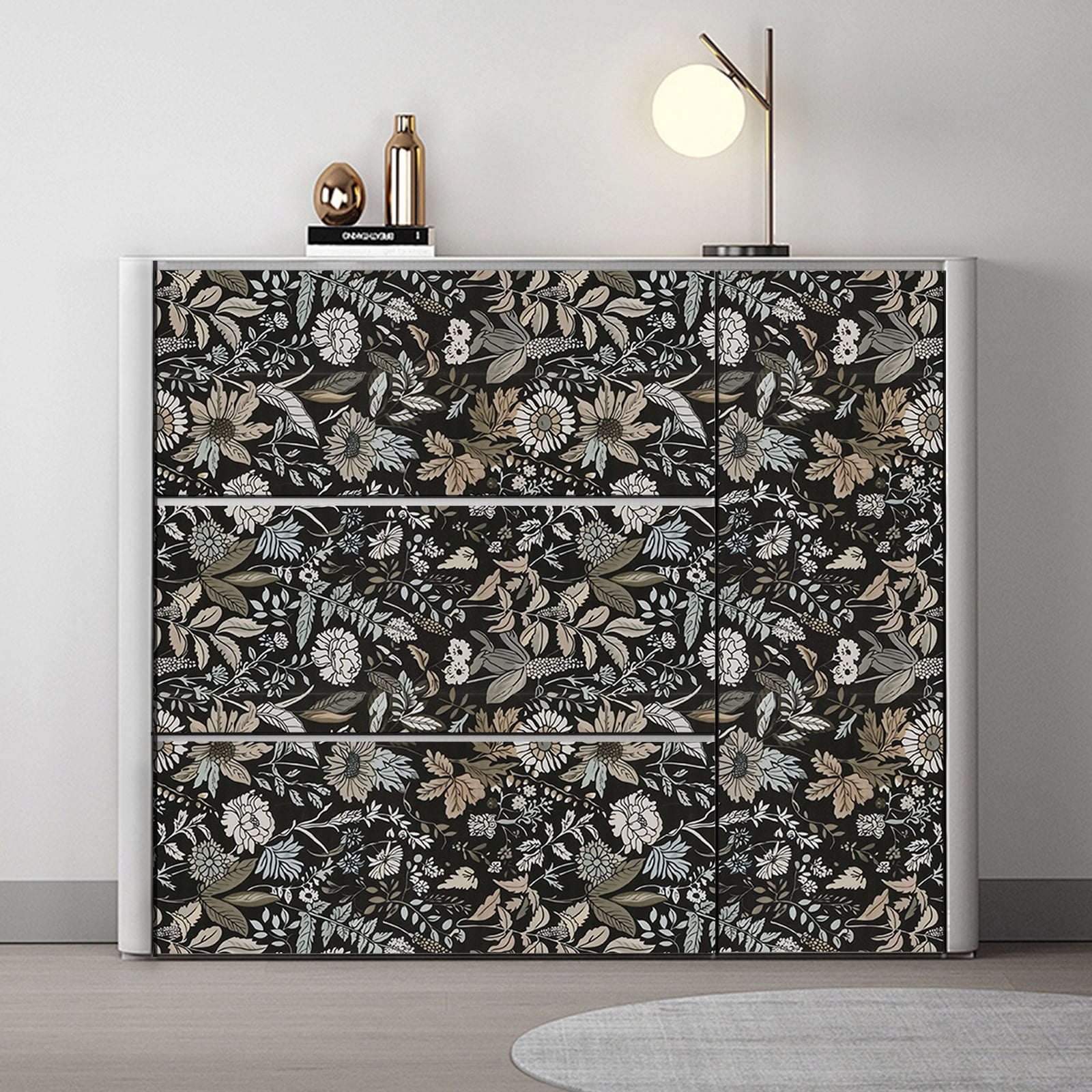 (2 pack) Abyssaly Peel and Stick Wallpaper Floral Wallpaper 17.7" x 118"Removable Self-Adhesive Paper Wall Covering Shelf Drawer Liner Vinyl Roll For Kitchen Bedroom