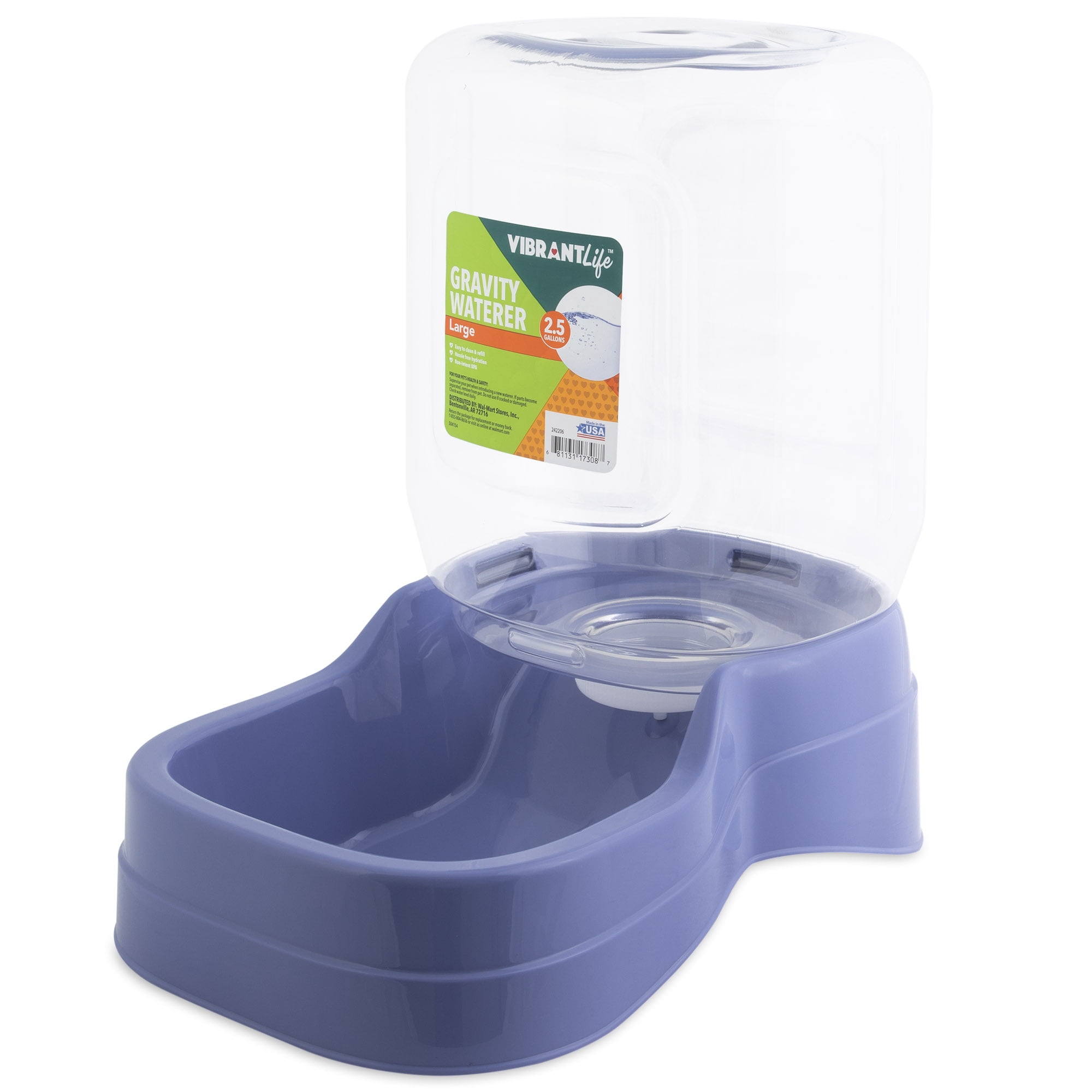VL 2.5 GALLON PET GRAVITY WATERER, STONE WASH BLUE