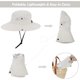 thumbnail image 4 of Women's Outdoor UV-Protection-Foldable Sun-Hats Mesh Wide-Brim Beach Fishing Hat with Ponytail-Hole, 4 of 5