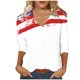 thumbnail image 1 of Fiudx Liquidación de Ahorros de Verano Top/Camisa de Manga 3/4 con Cuello En V y Estampado Informal a La Moda para Mujer, 1 of 3
