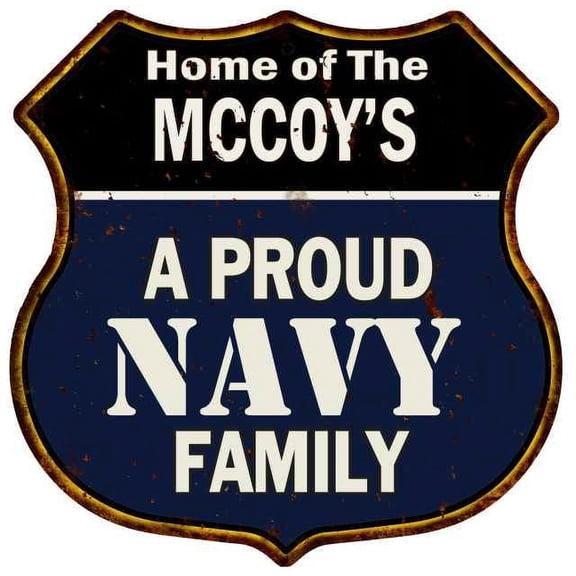 MCCOY'S Proud Navy Family Sign Shield Metal 12x12 Gift 211110017258