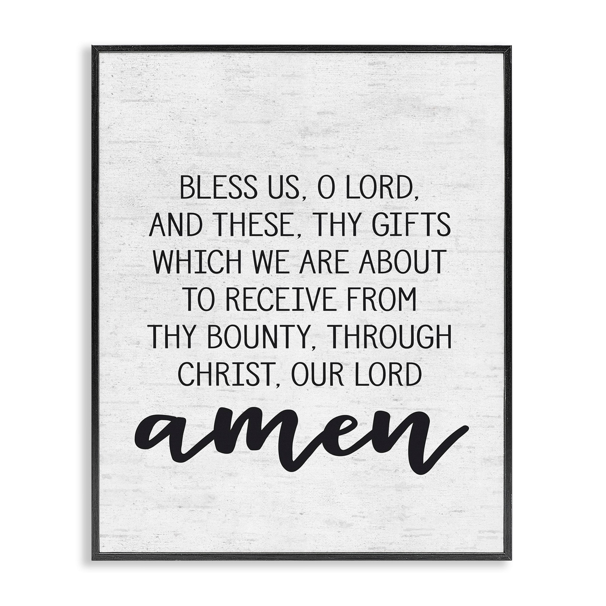 Stupell IndustriesBless Us O Lord Before Meal Prayer Subtle Birch TypographyFramed Wall Art by Lettered and Lined