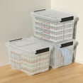 thumbnail image 4 of Uumitty 4-Pack 35 Quart Plastic Storage Bin with Secure Lid and Latching Buckles, Stackable Wheeled Container Box, 4 of 6