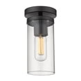 thumbnail image 1 of Golden Lighting 7011-SF BLK-CLR Winslett in Black with Ribbed Clear Glass Shade, 1 of 1
