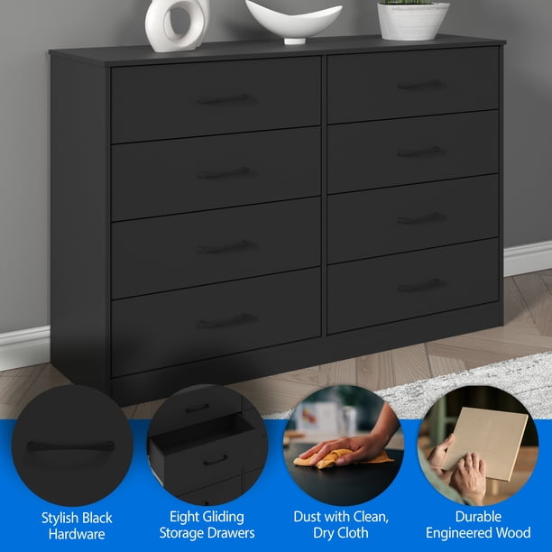 walmart joqixon 8-drawer dresser Joqixon 8-Drawer Dresser with Built-in Power Outlet, Wooden Shelves for  Bedroom Storage Organization