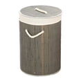 thumbnail image 1 of Cesta de lavandería plegable de bambú, cesta de comestibles, gran capacidad, cubo para guardar ropa sucia para el hogar, 1.0, gris, redonda, 1 of 13