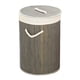 thumbnail image 1 of Cesta plegable para la colada, cesta para la compra, Cubo de almacenamiento de ropa sucia de gran capacidad de bambú para el hogar, 1,0 gris redondo, 1 of 10