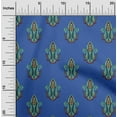 thumbnail image 1 of oneOone Cotton Poplin Twill Medium Blue Fabric Leaves & Paisley Block Fabric For Sewing Printed Craft Fabric By The Yard 56 Inch Wide, 1 of 2