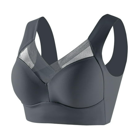 Juslio Minimizer Bras for Women Full Coverage Athletic Lightweight Wirefree Solid Vest Breasted Bra