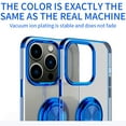 thumbnail image 2 of Allytech Clear Plating Case for iPhone 15 Pro with Stand, 360° Rotatable Magnetic Ring Holder Support Car Mount,  Soft TPU Bumper Ultra Thin Slim Protective Case for Women Men - Blue, 2 of 10