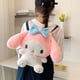 thumbnail image 4 of Mochila de peluche rosa y blanca, bonita mochila escolar con muñeco de peluche de dibujos animados para niños y niñas (rosa), 4 of 8
