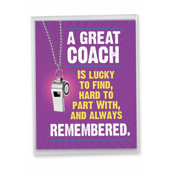 1 Jumbo Funny Thank You Graduation Greeting Card (8.5 x 11 Inch) - Memorable Coach Thank You J3126TYG-US