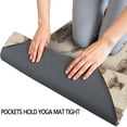 thumbnail image 3 of Beige Highland Cow Fence Pattern Hot Yoga Mat Towel Non Slip for Hot Yoga - Quick-Drying Yoga Mat Cover with 4 Corner Pockets with Travel Bag - Hot Yoga Towel Non Slip 74"x26", 3 of 6