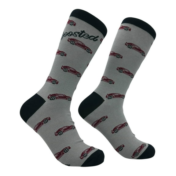 Boosted Socks Funny Sarcastic Car Guy Graphic Novelty Footwear for Men