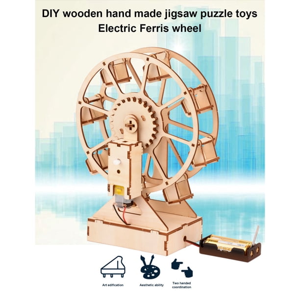 Maqueta de coche de madera de bricolaje | Juego de rompecabezas mecánico para pintar | Juguete de construcción de ingeniería STEM | Madera natural segura | No se necesitan herramientas | Pintura de
