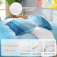 thumbnail image 2 of Summer Ocean Bedding Duvet Cover Set Queen Size 4 Pieces Abstract Blue Water Coastal Bedding Set with Zipper Closure, 1 Comforter Cover 90x92 Inches 1 Flat Sheet & 2 Pillow Cases, 2 of 7