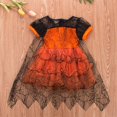 thumbnail image 4 of Baby Girl Halloween Witch Dress Cosplay Spider Cloak Fancy Dress Lace Chiffon Party Gown 1-5T, 4 of 9