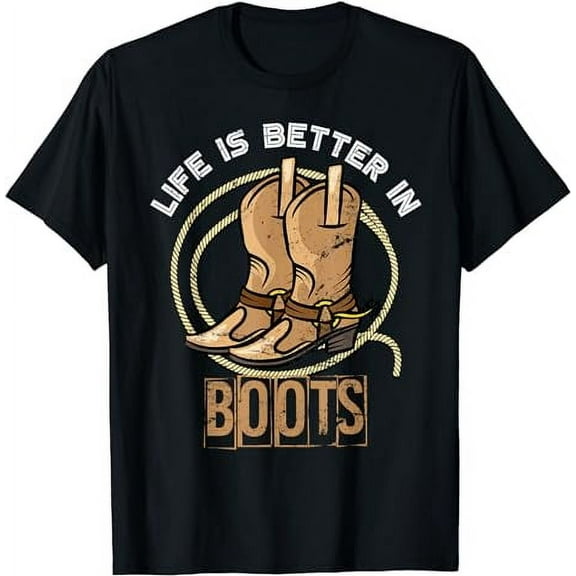 Cowboy Boots Country Cowboy Rodeo Men Gift Western Cowboy T-Shirt